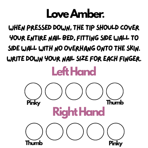 Love Amber Press On Nail Sizing Kit